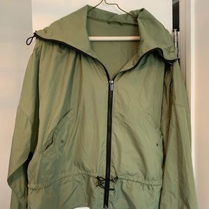 Zara green lightweight windbreaker jacket
